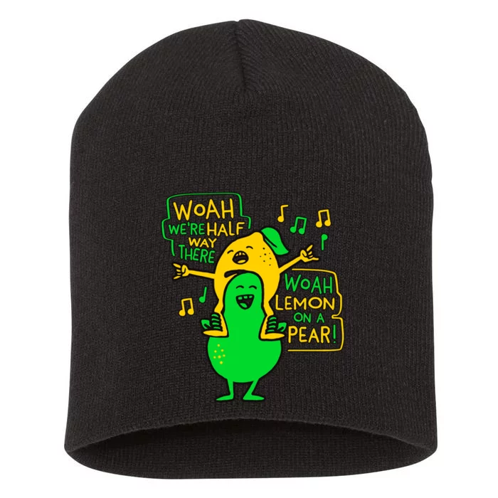 Lemon On A Pear Funny Meme Short Acrylic Beanie