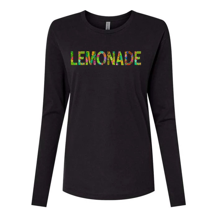 Lemonade Word Art Womens Cotton Relaxed Long Sleeve T-Shirt