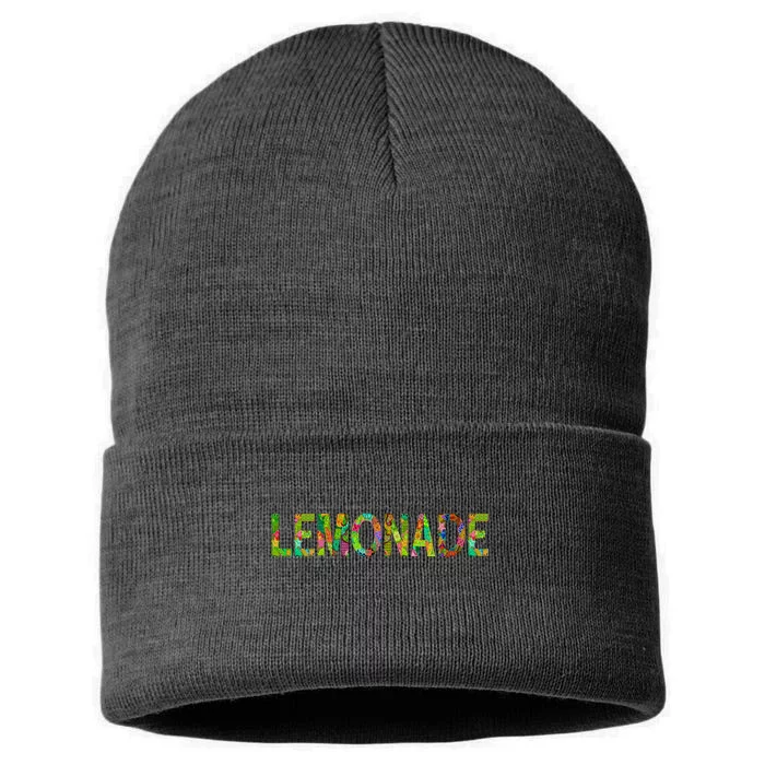 Lemonade Word Art Sustainable Knit Beanie