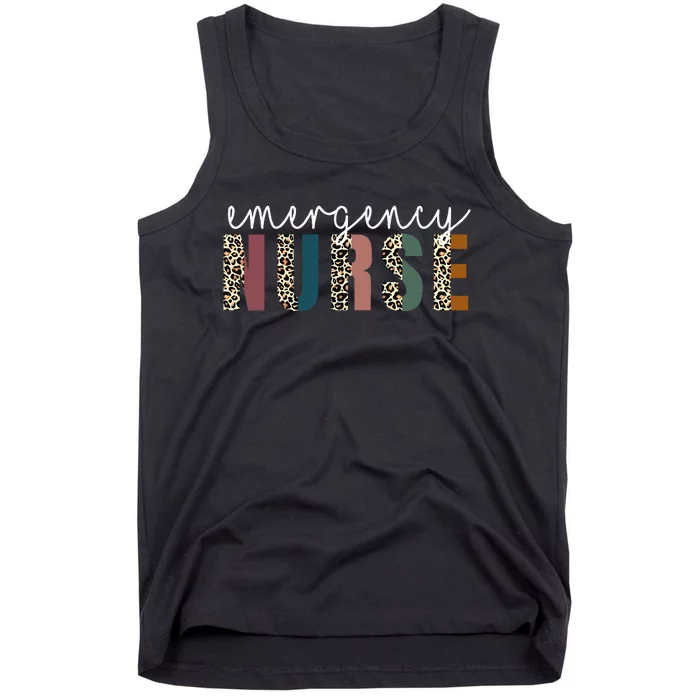 Leopard Emergency Nurse ER Trauma & Emergency Department Tank Top