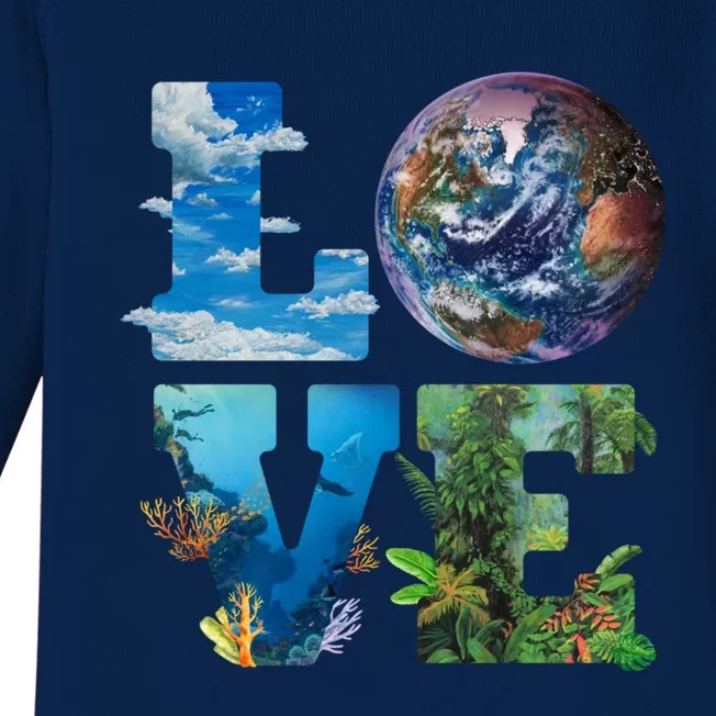 Love Earth Nature Lover Environtalist Love Earth Day Gift Baby Long Sleeve Bodysuit