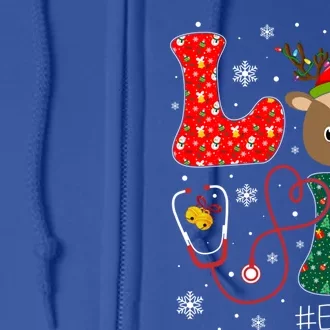 Love Er Nurse Life Funny Nurse Christmas Santa Reindeer Gift Full Zip Hoodie