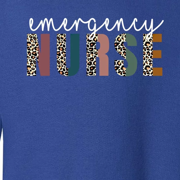 Leopard Emergency Nurse Er Trauma And Emergency Departt Funny Gift Toddler Sweatshirt