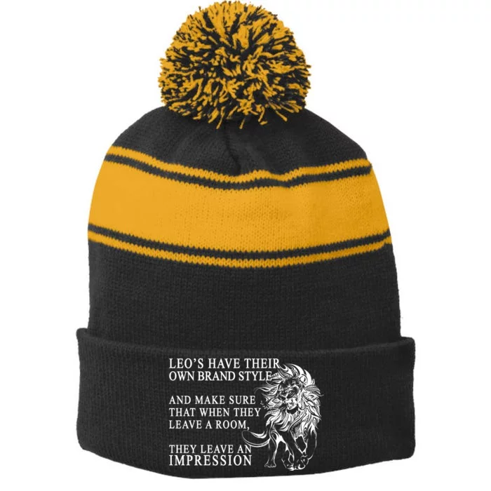 Leo Brand Of Style Zodiac Stripe Pom Pom Beanie