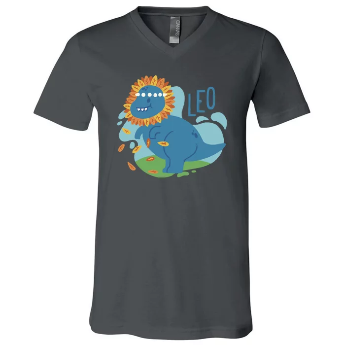 Leo Dinosaur V-Neck T-Shirt