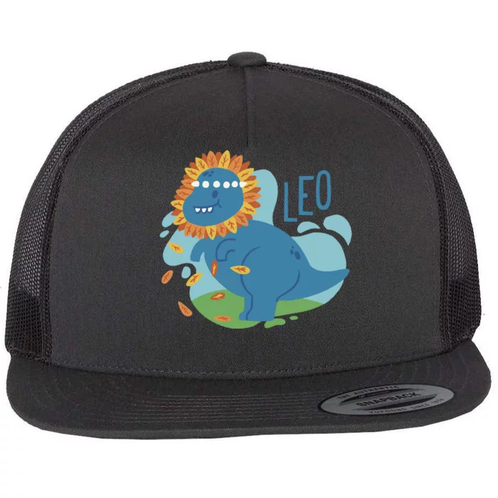 Leo Dinosaur Flat Bill Trucker Hat