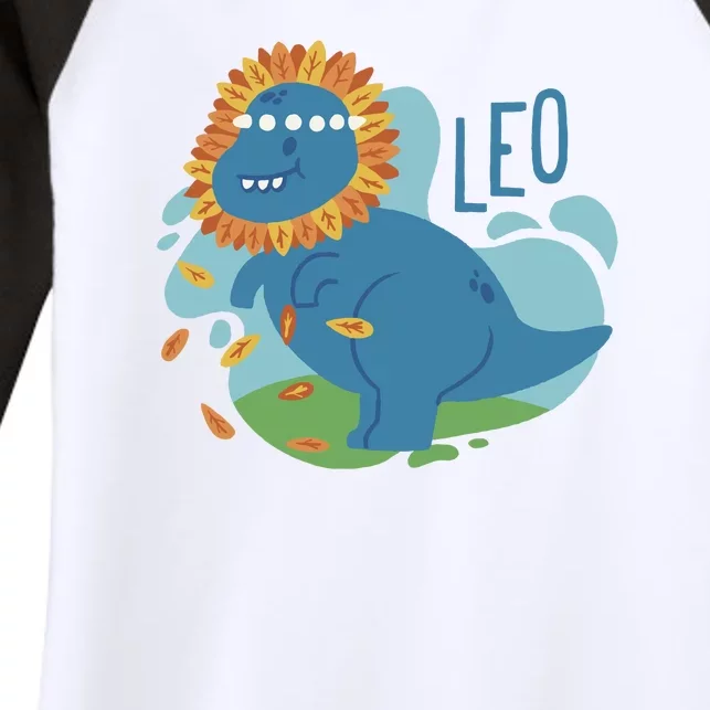 Leo Dinosaur Women's Tri-Blend 3/4-Sleeve Raglan Shirt