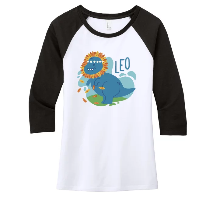 Leo Dinosaur Women's Tri-Blend 3/4-Sleeve Raglan Shirt