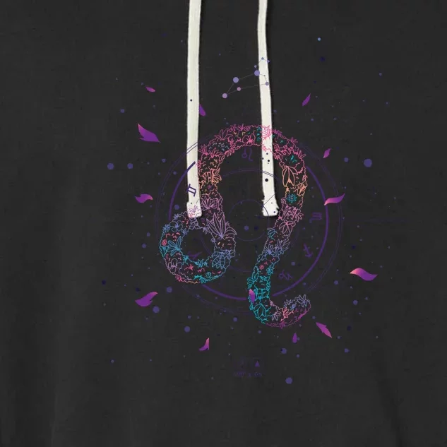 Leo Floral Zodiac Garment-Dyed Fleece Hoodie