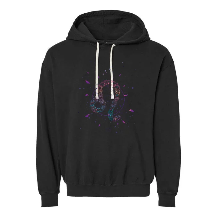 Leo Floral Zodiac Garment-Dyed Fleece Hoodie