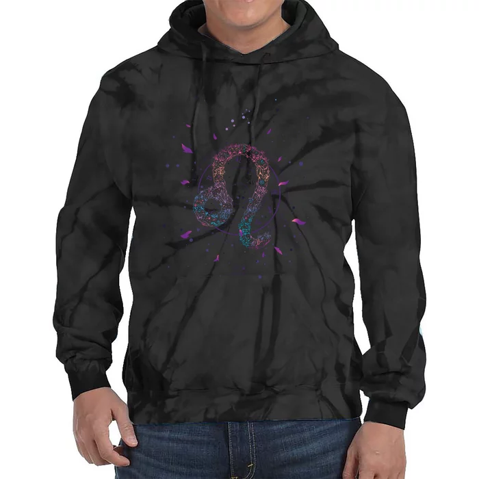 Leo Floral Zodiac Tie Dye Hoodie