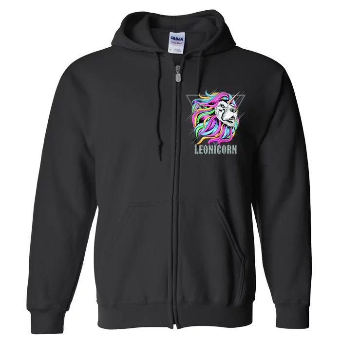 Leo Leonicorn Funny Unicorn Zodiac Sign Full Zip Hoodie