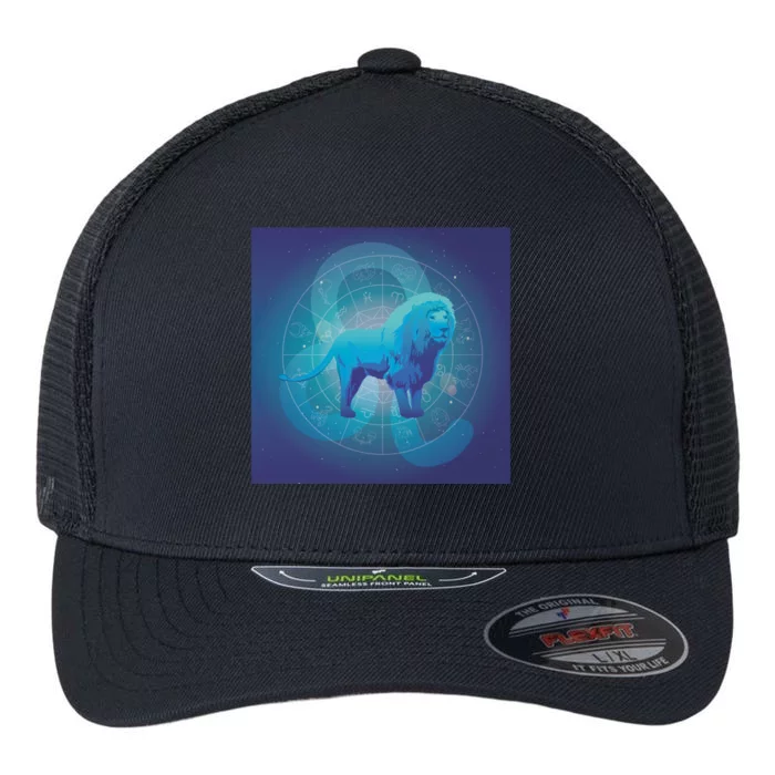 Leo Lion Zodiac Sign Flexfit Unipanel Trucker Cap