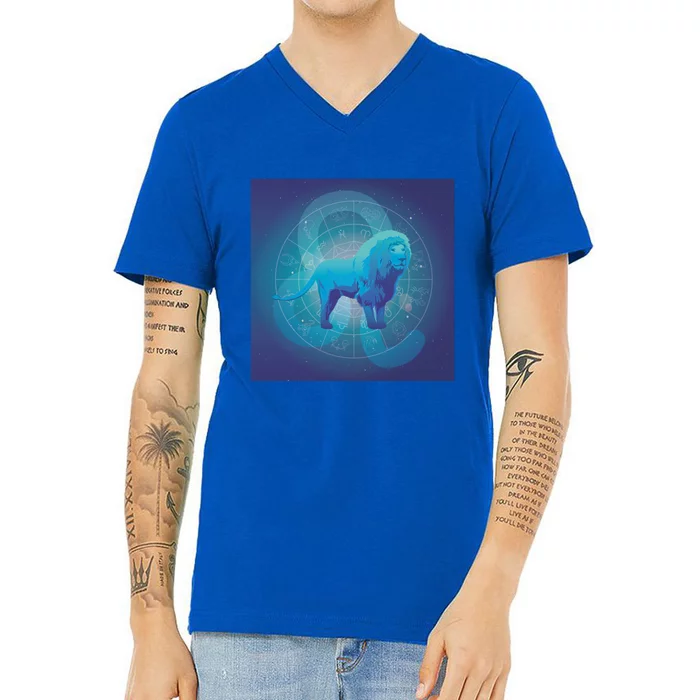 Leo Lion Zodiac Sign V-Neck T-Shirt