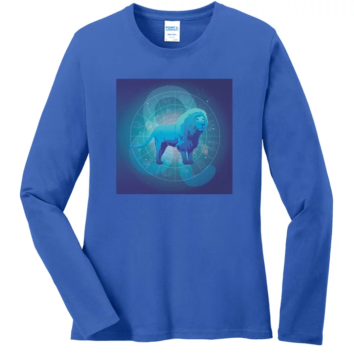 Leo Lion Zodiac Sign Ladies Long Sleeve Shirt