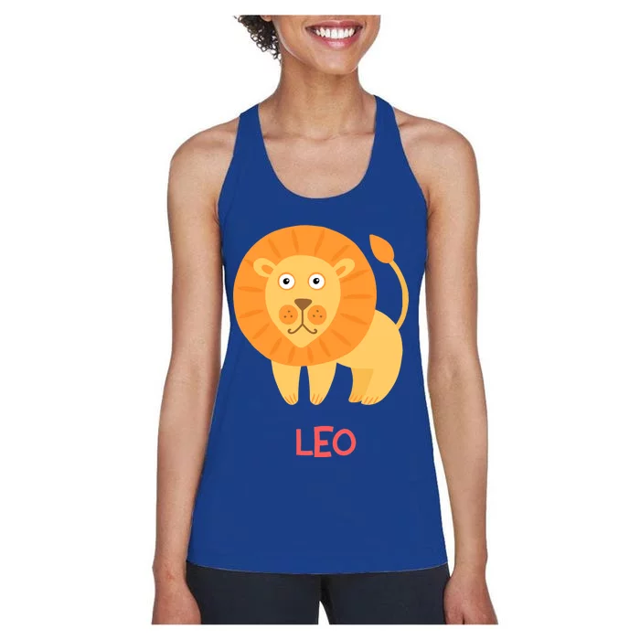 Leo Lion Zodiac sign Cute Women's Racerback Tank