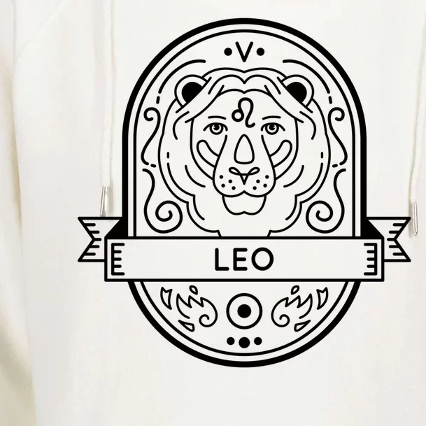 Leo Zodiac Symbol Design Womens Funnel Neck Pullover Hood