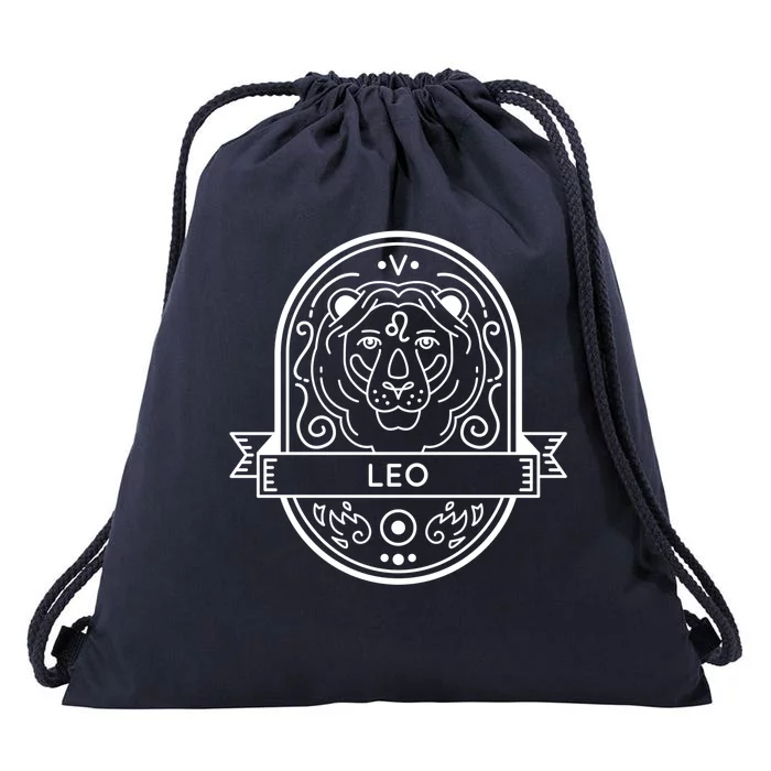 Leo Zodiac Symbol Design Drawstring Bag