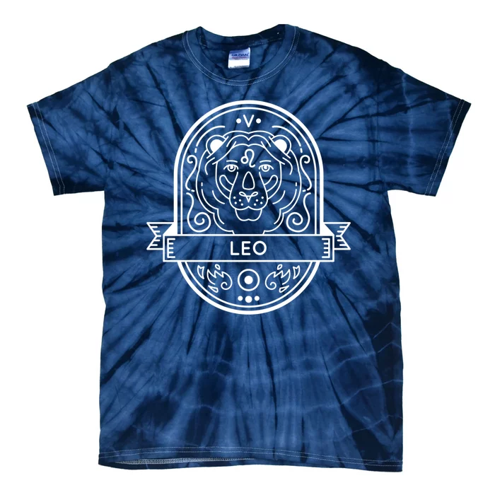 Leo Zodiac Symbol Design Tie-Dye T-Shirt