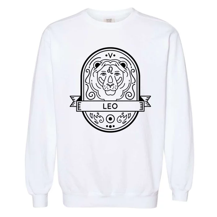 Leo Zodiac Symbol Design Garment-Dyed Sweatshirt