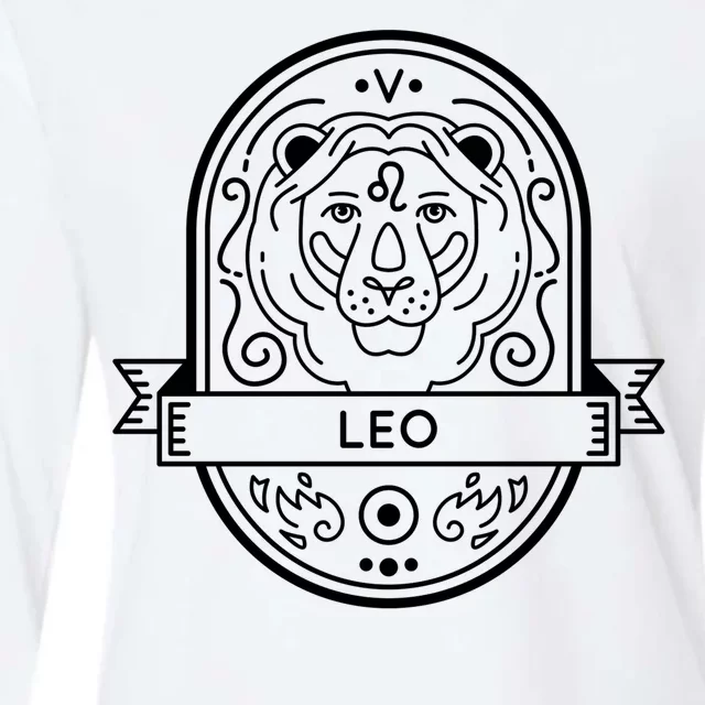 Leo Zodiac Symbol Design Womens Cotton Relaxed Long Sleeve T-Shirt