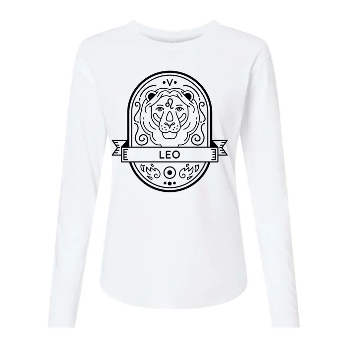 Leo Zodiac Symbol Design Womens Cotton Relaxed Long Sleeve T-Shirt