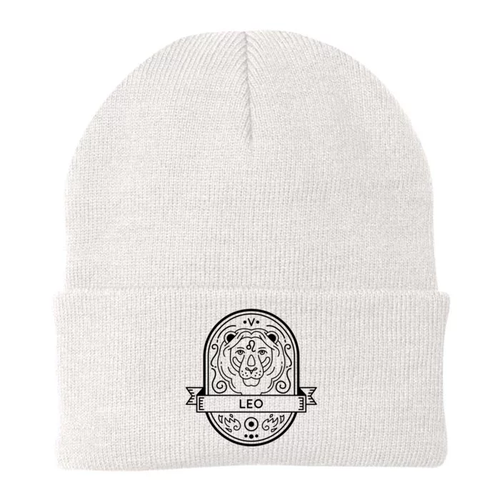 Leo Zodiac Symbol Design Knit Cap Winter Beanie