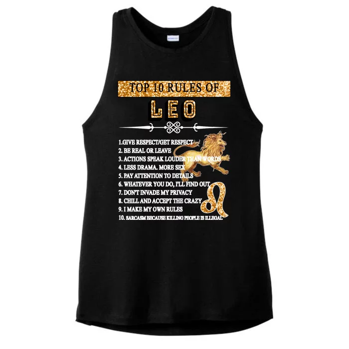 Leo Zodiac Top 10 Rules Of Leo Ladies Tri-Blend Wicking Tank