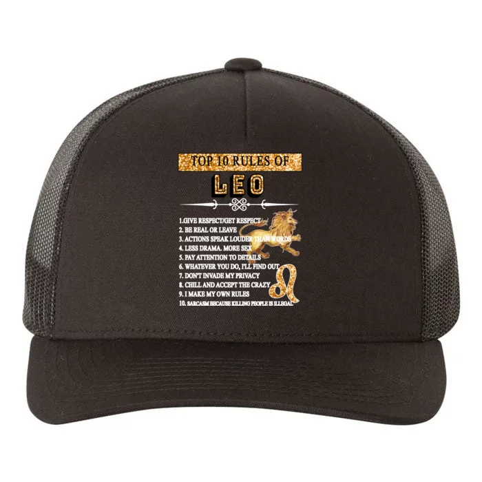 Leo Zodiac Top 10 Rules Of Leo Yupoong Adult 5-Panel Trucker Hat