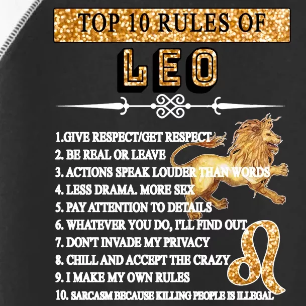 Leo Zodiac Top 10 Rules Of Leo Toddler Fine Jersey T-Shirt