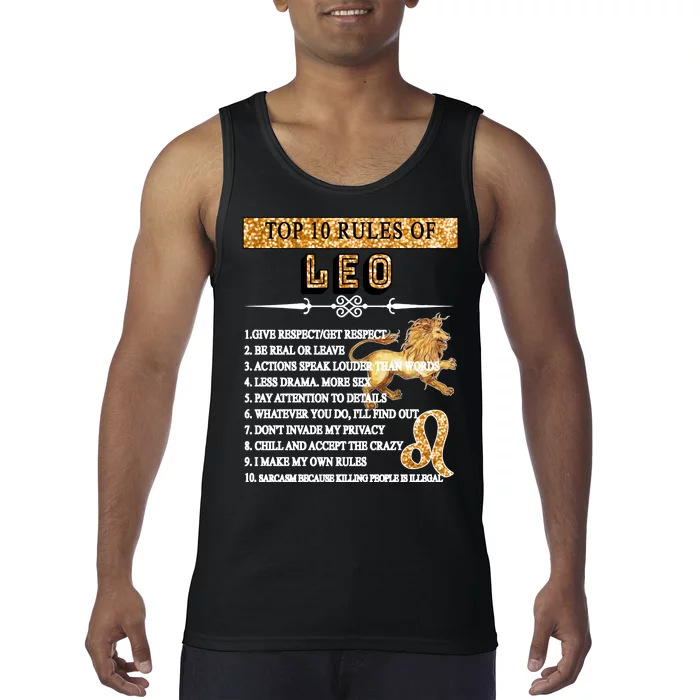 Leo Zodiac Top 10 Rules Of Leo Tank Top