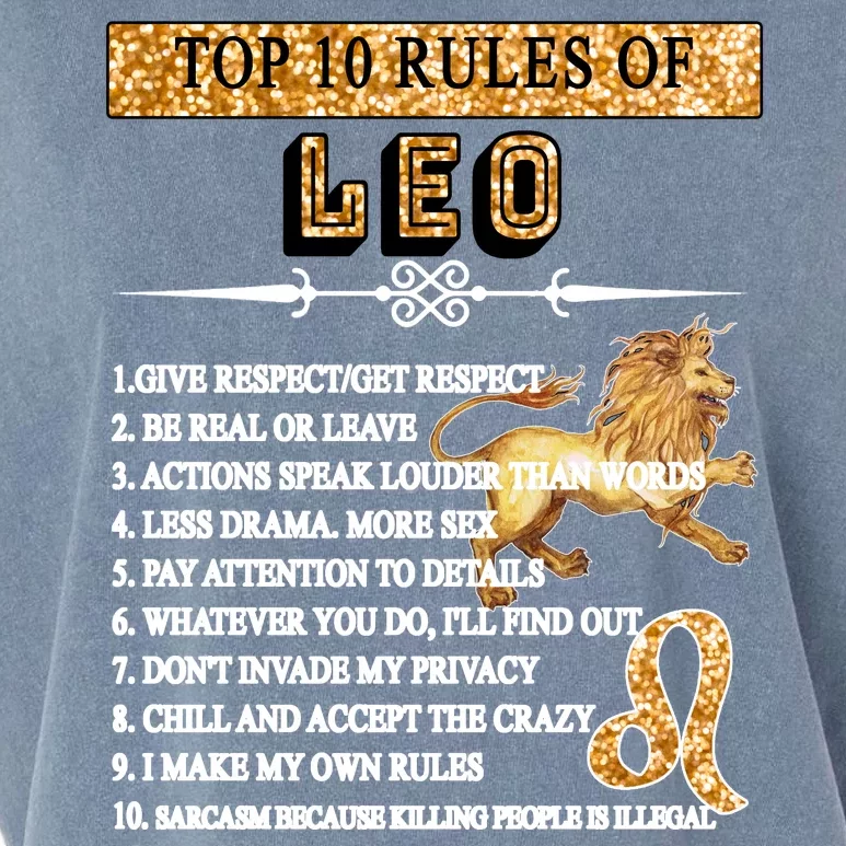 Leo Zodiac Top 10 Rules Of Leo Garment-Dyed Women's Muscle Tee