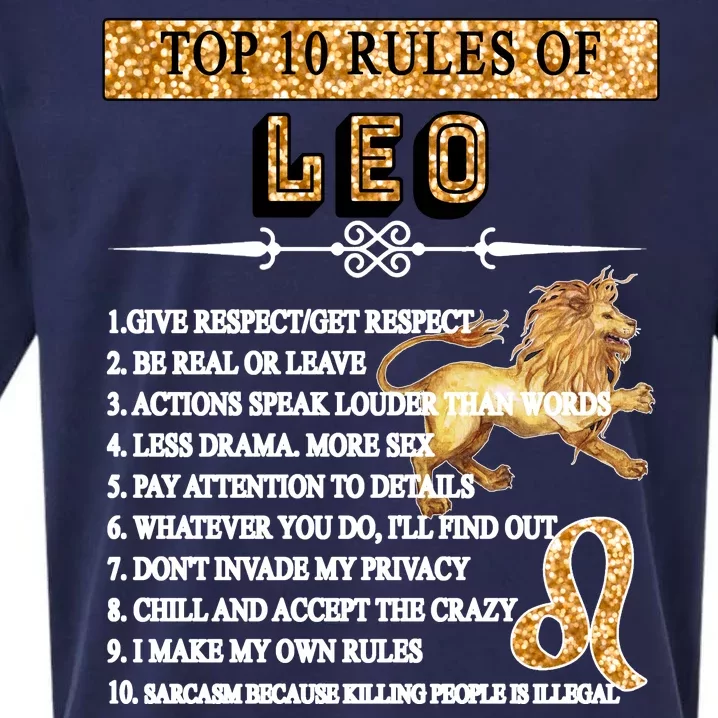 Leo Zodiac Top 10 Rules Of Leo Sueded Cloud Jersey T-Shirt