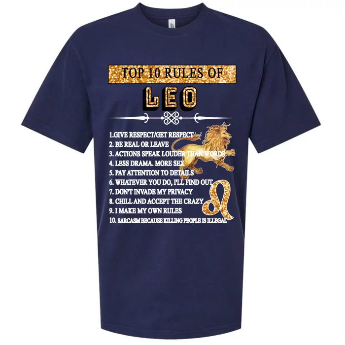 Leo Zodiac Top 10 Rules Of Leo Sueded Cloud Jersey T-Shirt