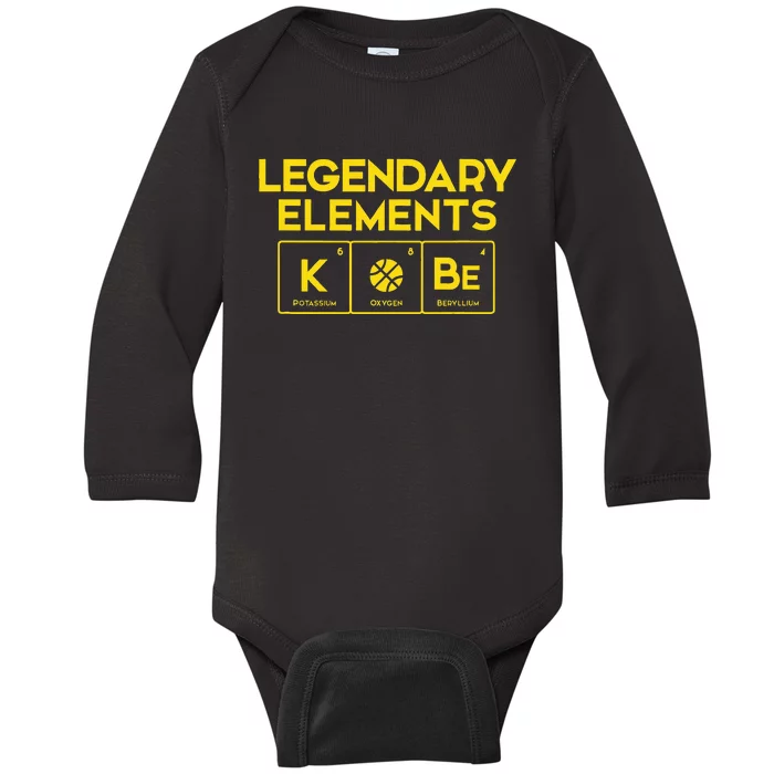 Legendary Elets Of Basketball K.O.B.E Periodic Table Fun Baby Long Sleeve Bodysuit