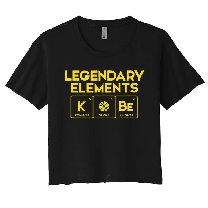 Legendary Elets Of Basketball K.O.B.E Periodic Table Fun Women's Crop Top Tee