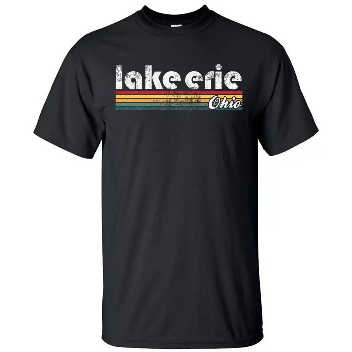 Lake Erie Ohio Vintage 70S 80S Retro Style Tall T-Shirt