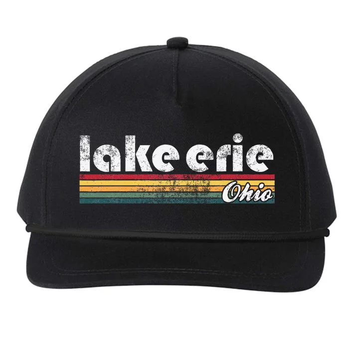 Lake Erie Ohio Vintage 70S 80S Retro Style Snapback Five-Panel Rope Hat