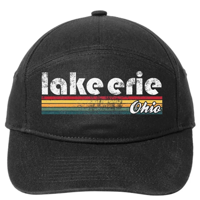 Lake Erie Ohio Vintage 70S 80S Retro Style 7-Panel Snapback Hat