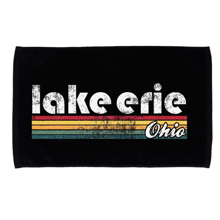 Lake Erie Ohio Vintage 70S 80S Retro Style Microfiber Hand Towel