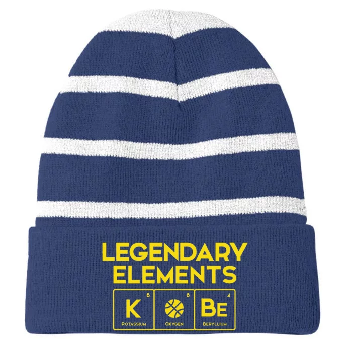 Legendary Elements Of Basketball Periodic Table Fun Striped Beanie with Solid Band