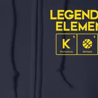 Legendary Elements Of Basketball Periodic Table Fun Full Zip Hoodie