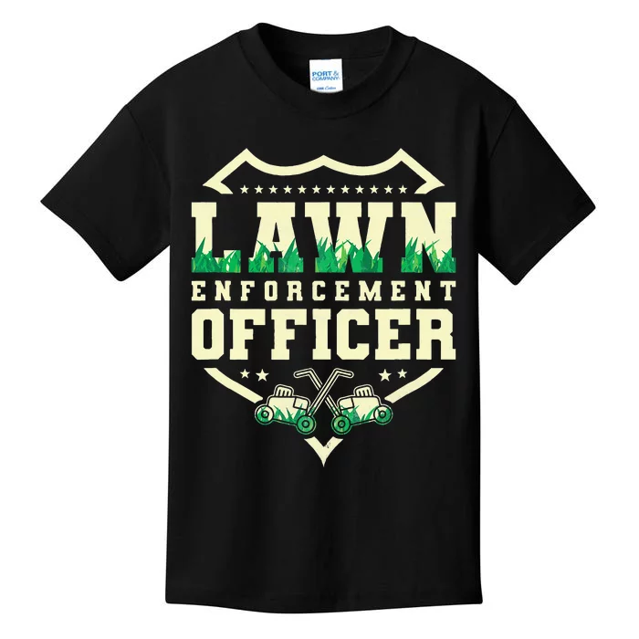 Lawn Enforcement Officer Lawn Care Kids T-Shirt