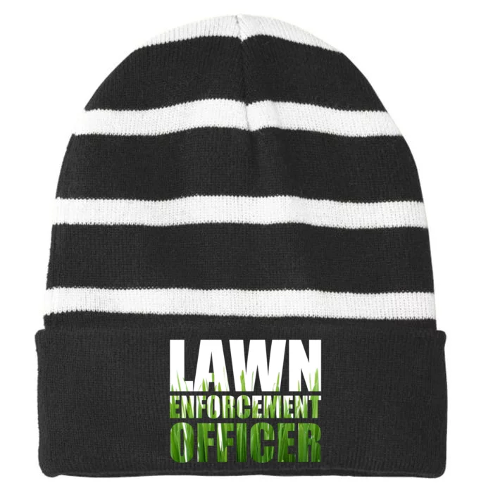 Lawn Enforcement Officer Grass Cutting Mowing Landscape Gift Striped Beanie with Solid Band