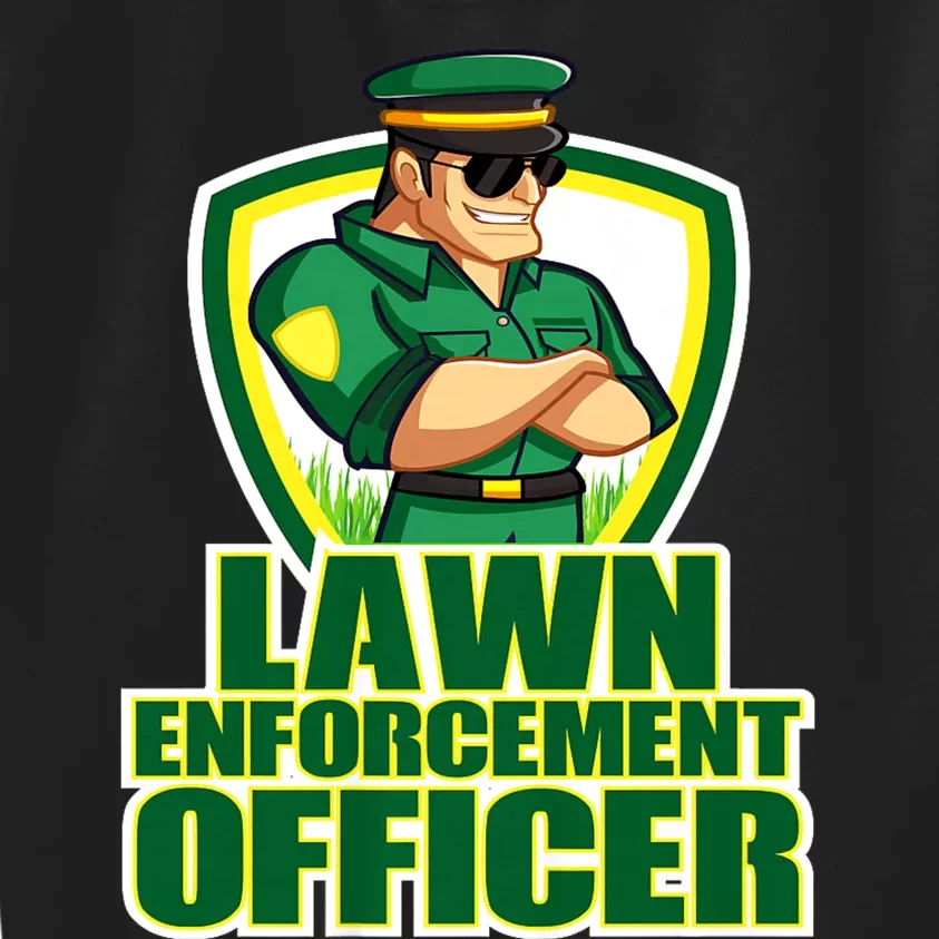 Lawn Enforcement Officer Grass Mowing Dad Fathers Day Gift Kids Sweatshirt