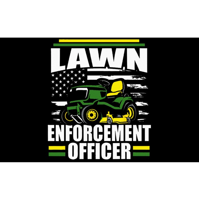 Lawn Enforcement Officer Funny Mower American Flag Fathers Bumper Sticker