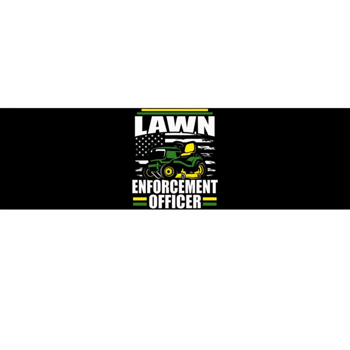 Lawn Enforcement Officer Funny Mower American Flag Fathers Bumper Sticker