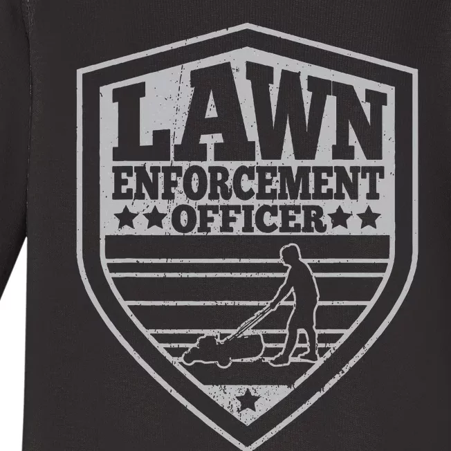 Lawn Enforcement Officer Dad Lawn Mowing Baby Long Sleeve Bodysuit