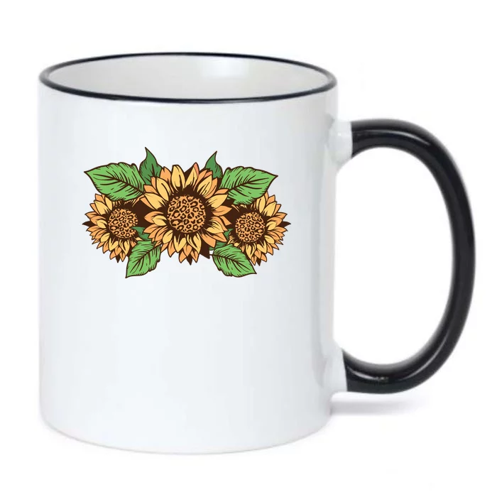 Leopard Flowers Black Color Changing Mug