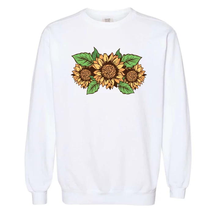 Leopard Flowers Garment-Dyed Sweatshirt